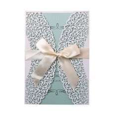 Wedding Invitation Card With Envelope Laser Cut Iridescent Paper